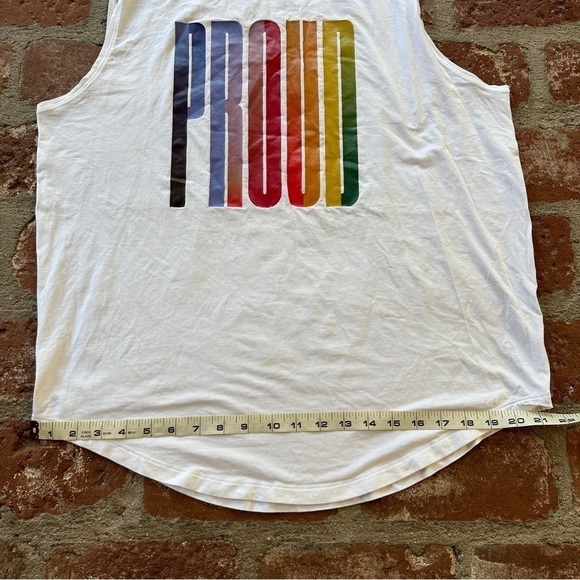 RARE Lululemon Proud & Present Women's White Rainbow Muscle Tank Top Size 12 - Picture 9 of 16